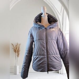 Nike Gray Puffer Jacket with Logo Band